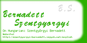 bernadett szentgyorgyi business card