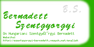 bernadett szentgyorgyi business card